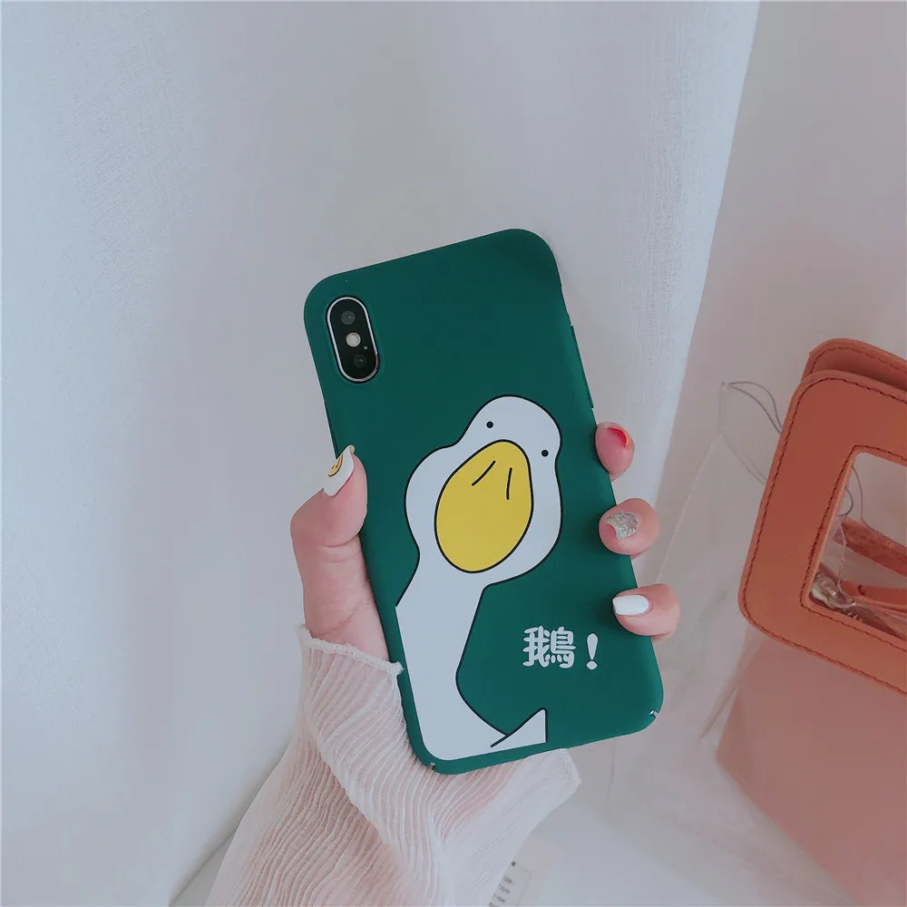 Bepskinlun мультфильм большой белый гусь чехол для iPhone XS XR Max X 6 s 7 8 плюс Матовый ПК