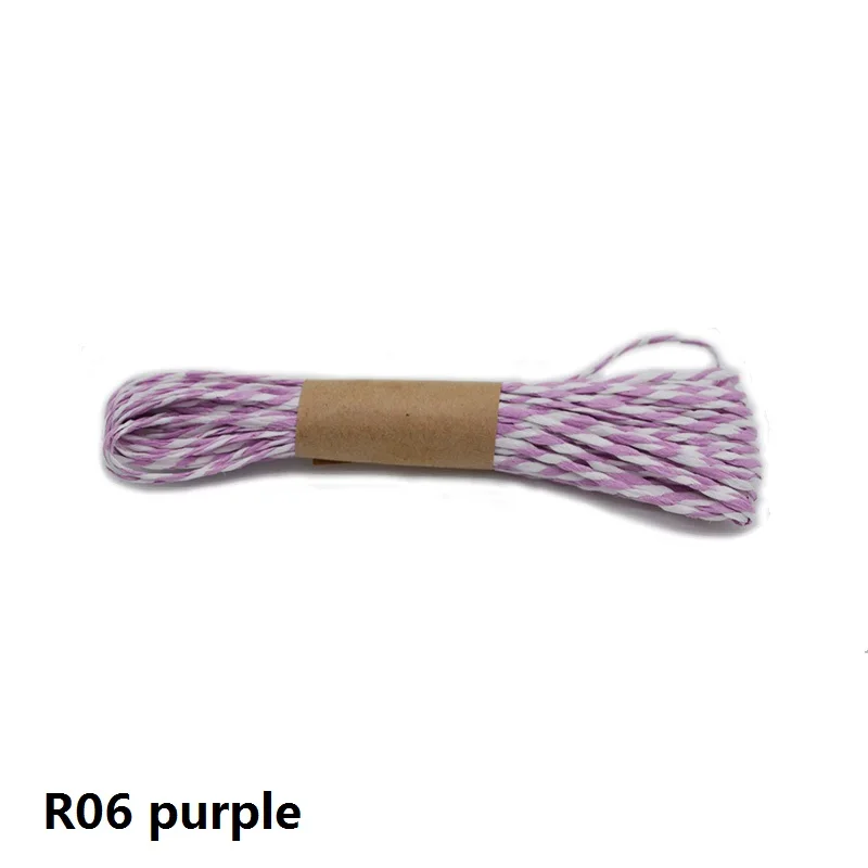 R06purple 10 м 14 цветов DIY скрученная бумажная рафия ремесло подарок оберточная бечевка веревка нить скрапбукинги приглашение цветок украшение - Цвет: R06purple