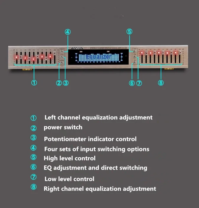 EQ665 Equalizer hifi Fever Home EQ Dual 10 BAND Stereo Treble Alto bass adjustment | Электроника