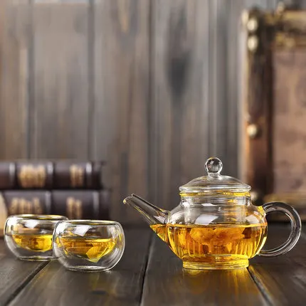 

250ml mini beauty glass tea pot sets glass thickened teapot with two small mouth cups