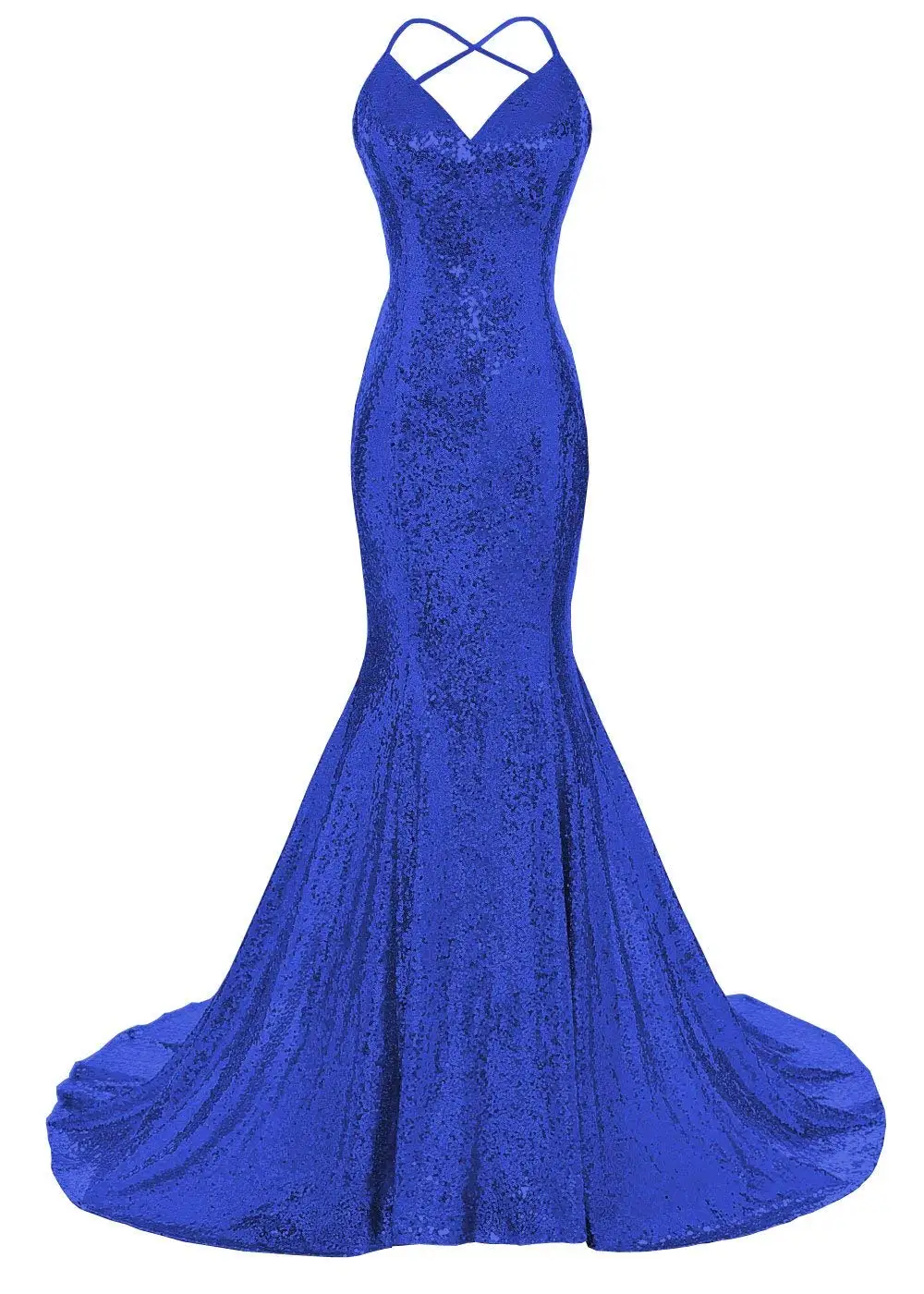 Royal Blue JaneVini Bling розовое золото блестками Русалка Длинные платья подружек невесты для женщин V средства ухода за кожей шеи спинки пикантны - Цвет: Royal Blue