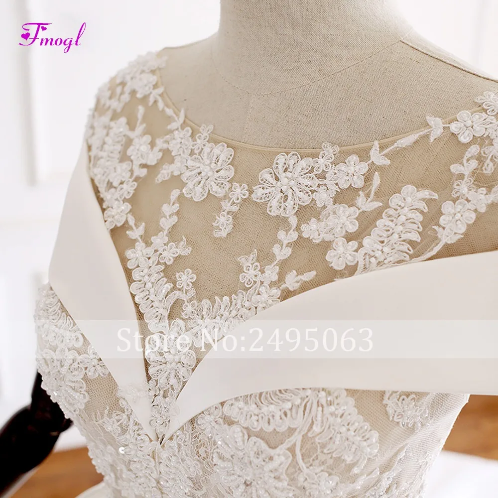Fsuzwel Vestido de Noiva свадебное платье трапециевидной формы с аппликацией из бисера 2020