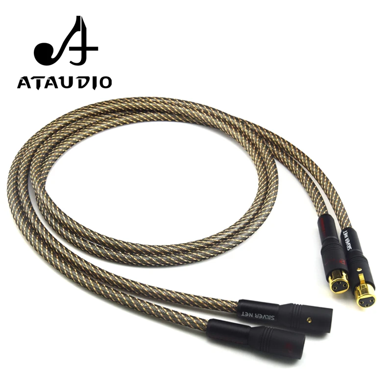 Одна пара посеребренных кабелей ATAUDIO Hifi 2 XLR кабель Hi end папа мама с позолоченным