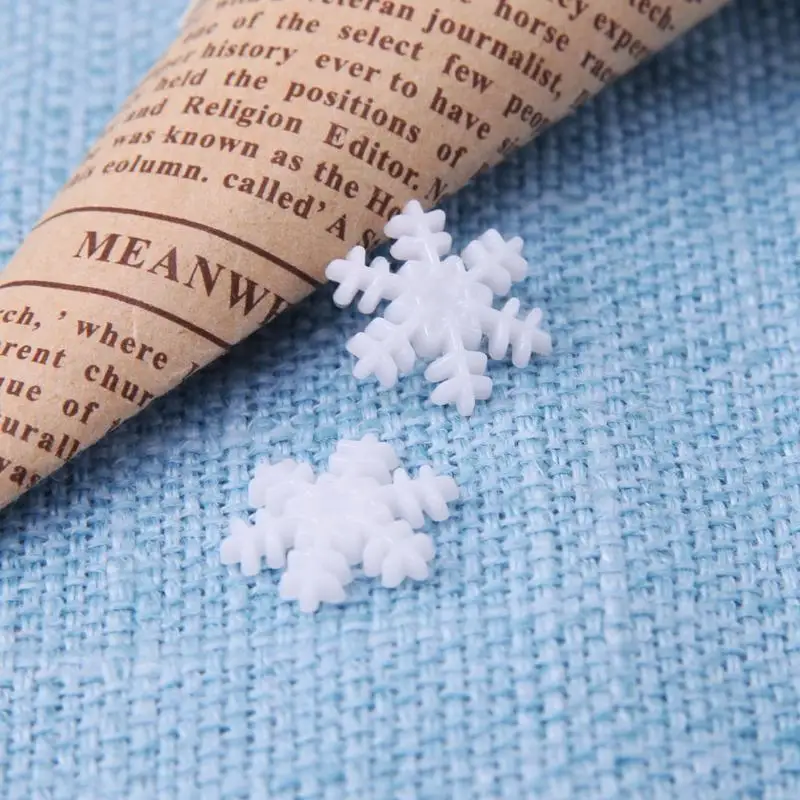 100 шт. рождественские пластиковые пуговицы снежинки Новогодние украшения для