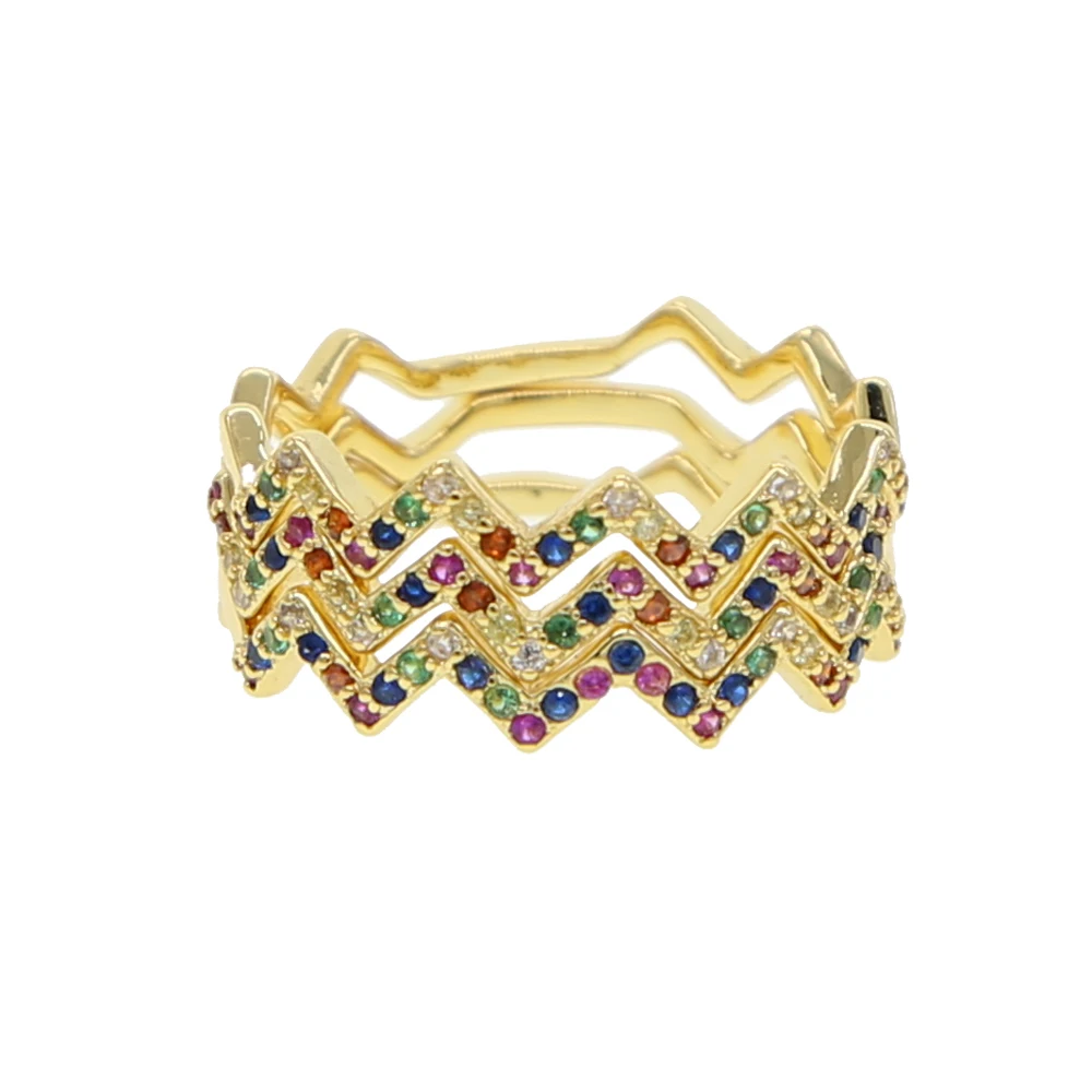 Женское разноцветное кольцо Eternity Band Радужное с фианитами для девушек и женщин на