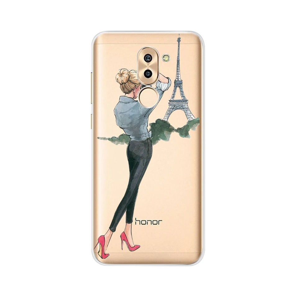 Белый Модный чехол для телефона huawei GR5, задняя крышка, силиконовый мягкий чехол из ТПУ для huawei mate 9 Lite, чехол, чехол для Honor 6X Funda - Цвет: Белый