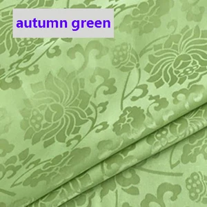 autumn green Креп шелк Шармез ткань Винтаж лотоса цветочный вечернее платье Материал 100 см* 114 см - Цвет: autumn green