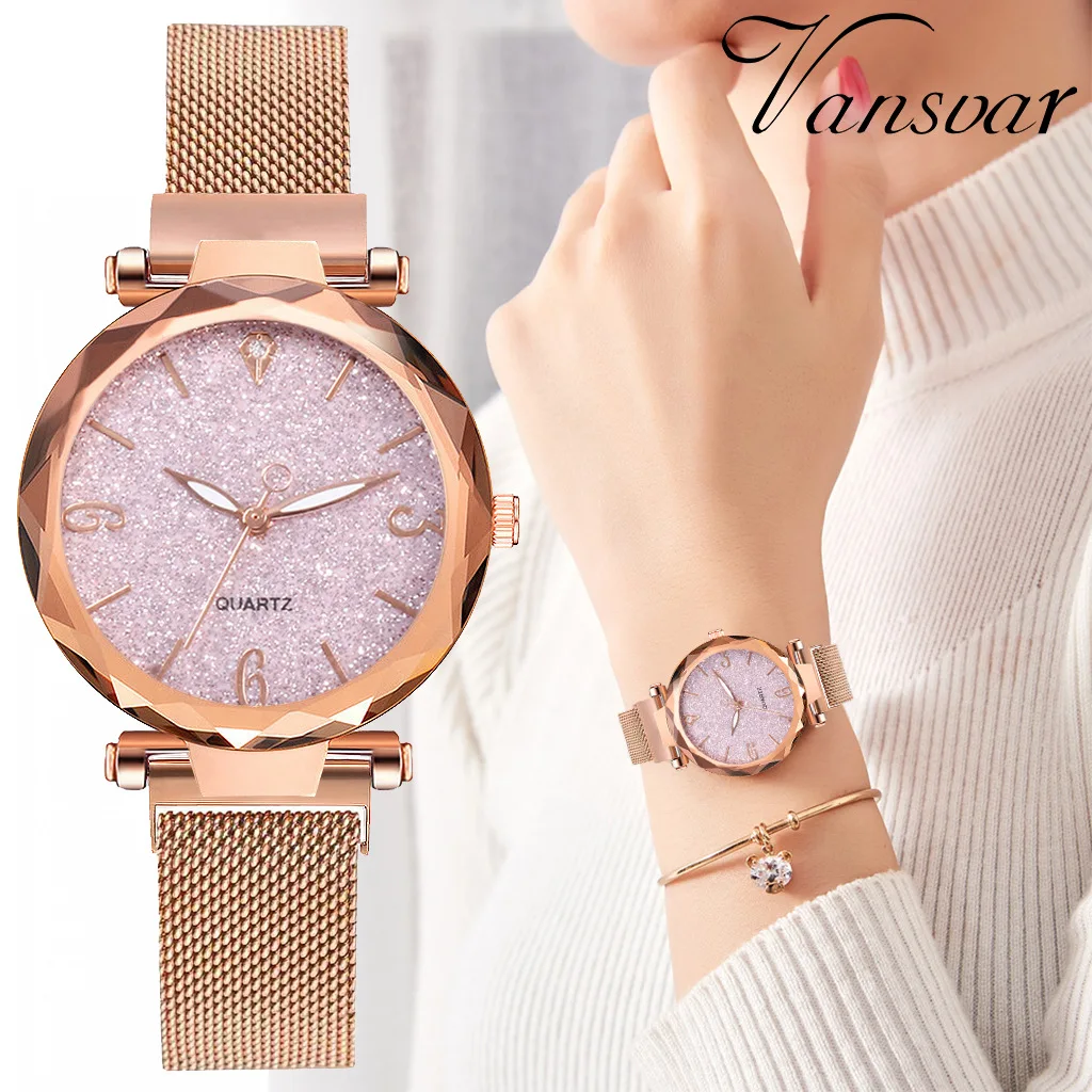 

Fashion Luxury Women Watches Starry Sky Ladies Quartz Watch Lazy Magnet Strap Wristwatches Montre Femme Zegarek Damski