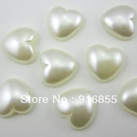 

Бесплатная доставка 500 шт./лот 14*15 мм кремовый белый цвет сердце Форма Ремесло flatback имитация жемчуга бусины