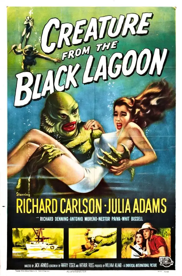 Germany Creature from the Black Lagoon (1954) Sci-Fi Movie Film Retro Vintage Kraft Poster Canvas Wall Sticker Home Decor | Дом и сад