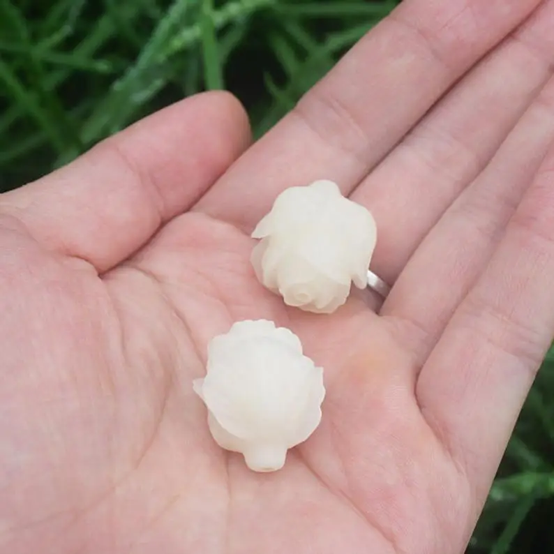 2pcs 25X22mm Natural Bodhi Seed Beads Carved Rose Flower Pendant Yoga Loose Jewelry Findings DIY Accessories | Украшения и