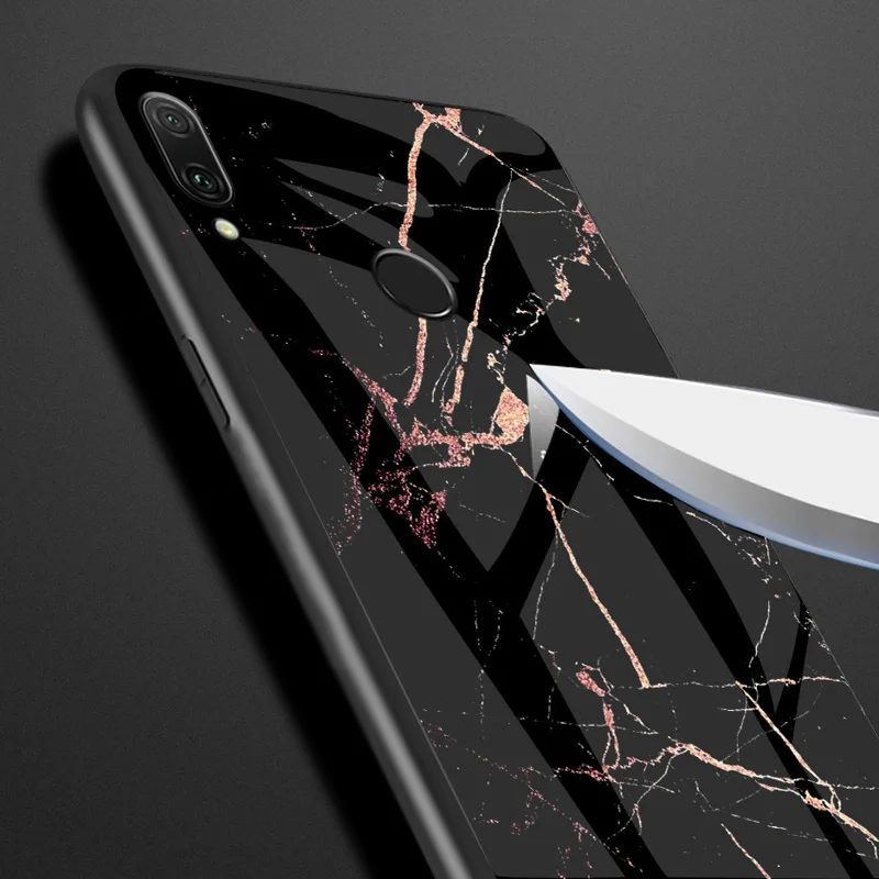 

Marble Tempered Glass Case For Huawei Honor Play 8A P Smart 2018 Nova 4 Lite 2 Honor 7C 7A Pro Y7 Pro 2019 Y6 Prime 2018 Covers