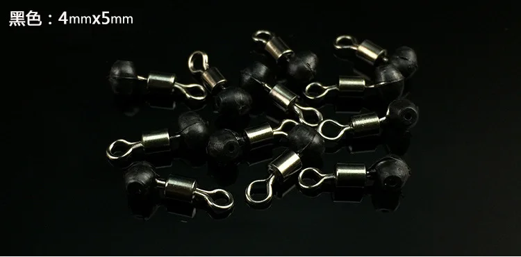 4x5mm Black Minfishing, 100 шт., 5 цветов, бусины для рыбалки, вставляемые Вертлюги, вертлюги, вертлюги, рыболовный крючок, разъем, Аксессуары для рыбалки - Цвет: 4x5mm Black