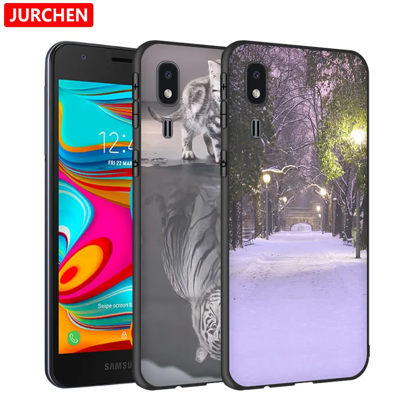 JURCHEN Ultra-thin Cartoon Case For Samsung Galaxy A2 Core Dual SIM Cover Silicone Soft Funda | Мобильные телефоны и