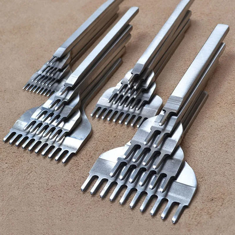4 шт./компл. инструменты для кожевенного ремесла из нержавеющей стали 1 + 2 3 6 зубило