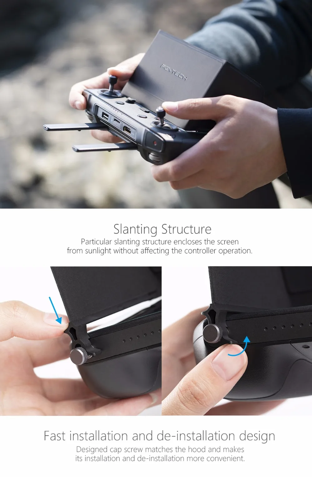PGYTECH Mavic 2 контрольный Лер монитор Солнцезащитный чехол для DJI Smart control ler для DJI Mavic 2 Pro Mavic 2 Zoom контрольные принадлежности