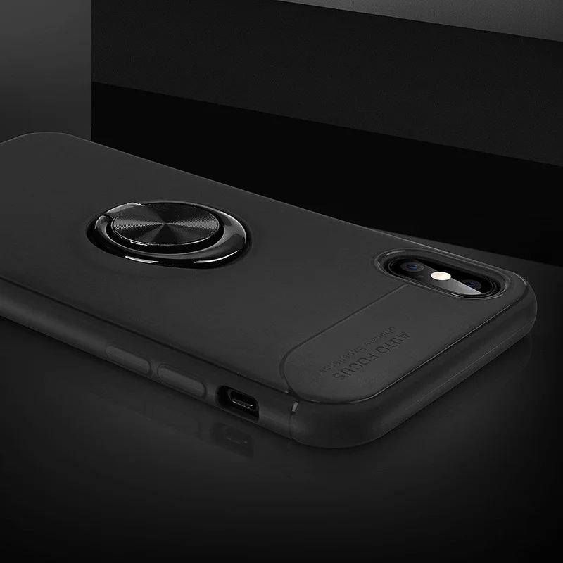 Luxury Magnetic Ring Stand Silicone Anti Shock Phone Case For iPhone X XS Max XR Cover Cases 8 7 6 6S Plus |