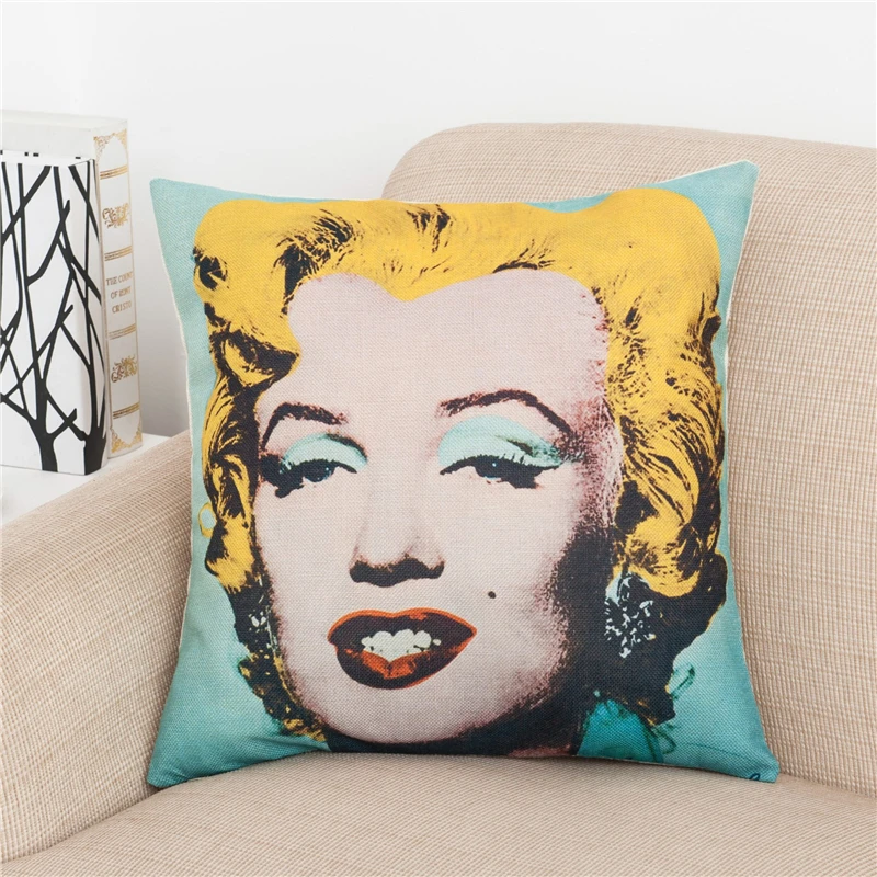 Famous Stars Cushion Cover Goddess Monroe Pillow Covers for Puff Sofa Seat Chair Linen Cotton Decorative Throw Cases | Дом и сад
