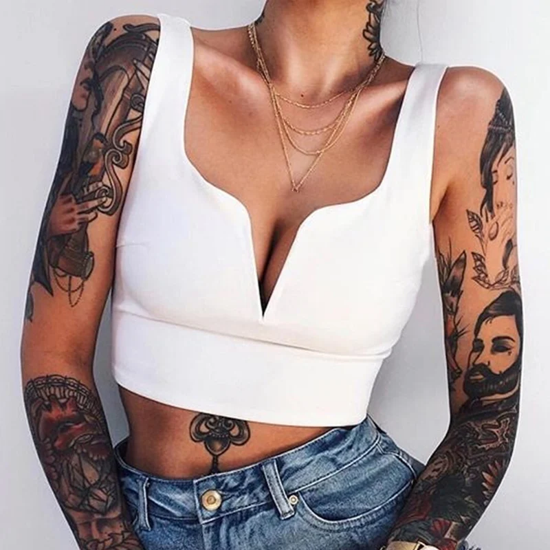 Женский топ на бретельках однотонный с v образным вырезом повседневная одежда