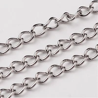 10m 304 stainless steel curb chains link chain bulk soldered for jewelry making diy bracelet necklace craft supplies 4x3x0 5mm