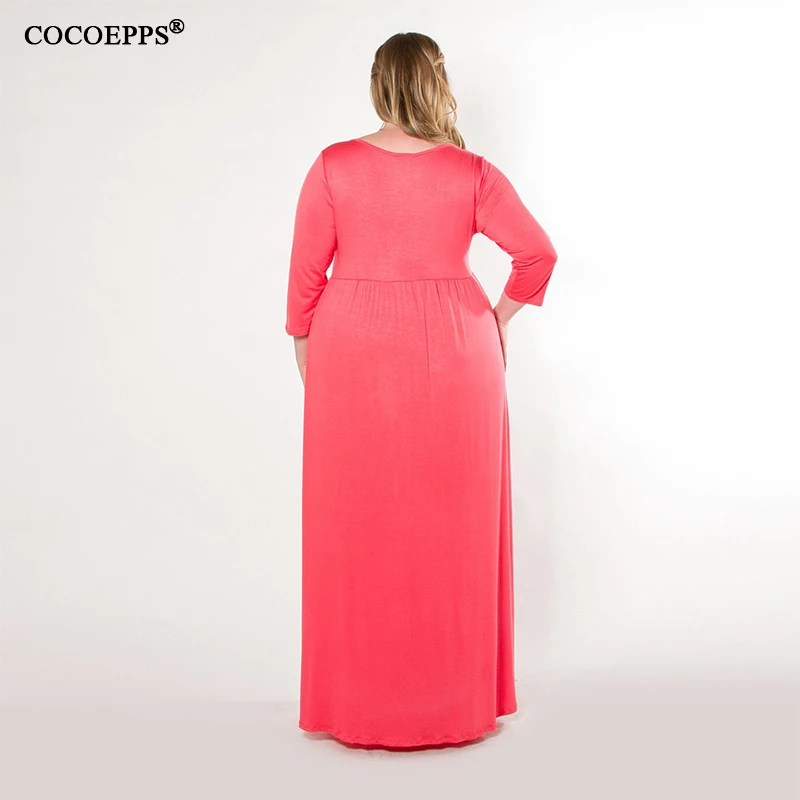 

2017 Autumn Maxi Dresses Fashion Plus Size Women Long Dress Big Size Full Sleeve Casual 5XL Work Evening Party Loose Vestidos