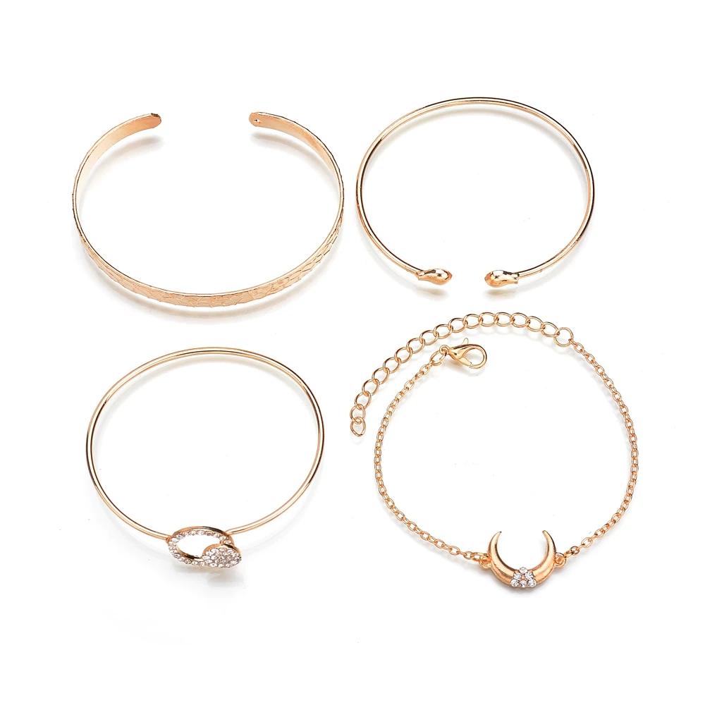 Женский браслет MissCyCy винтажный с Луной и круглыми стразами 4 шт./компл. | Украшения