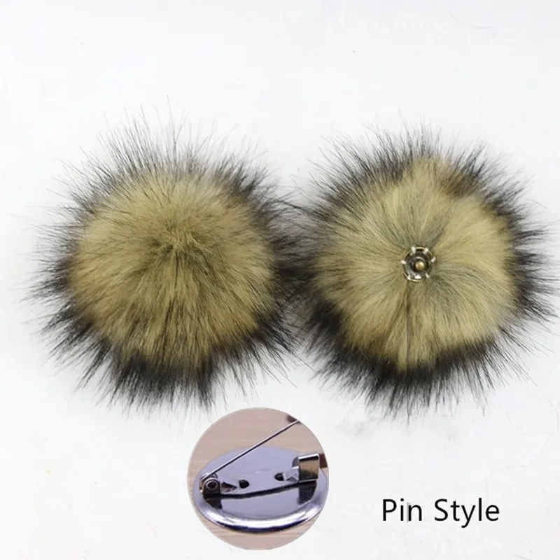 Natural Меховые помпоны DIY искусственный Лисий мех мяч брелок porte clef pompom de fourrure пушистые Меховые помпоны головные уборы аксессуары для вязания - Цвет: Natural