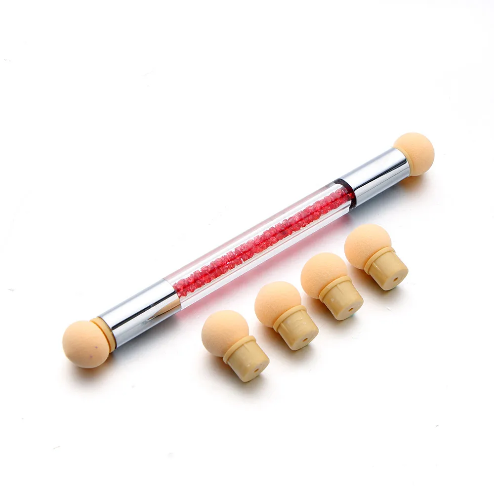 1 Набор 4 цвета кисть с градиентной ручкой + 6 инструментов для дизайна ногтей