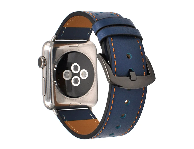 Кожаный ремешок для Apple watch 44 мм 40 мм iWatch 4 5 ремешок 42 мм 38 мм первый слой кожаный браслет ремешок для наручных часов 5 4 3