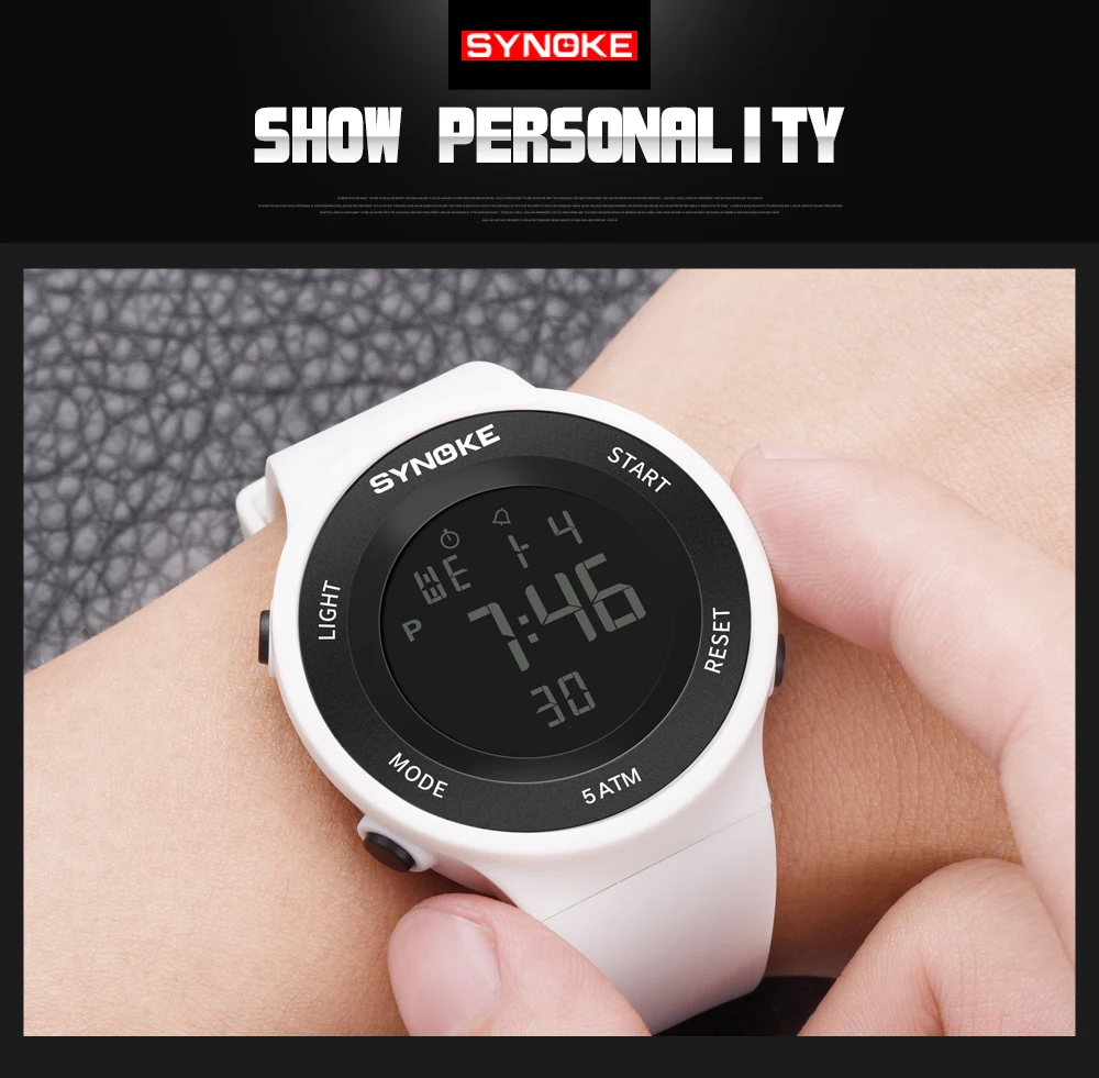 SYNOKE Waterproof Men Sports Watches Top Luxury Brand Fashion Military Digital Watch LED Black Fashion Electronic Clock Men