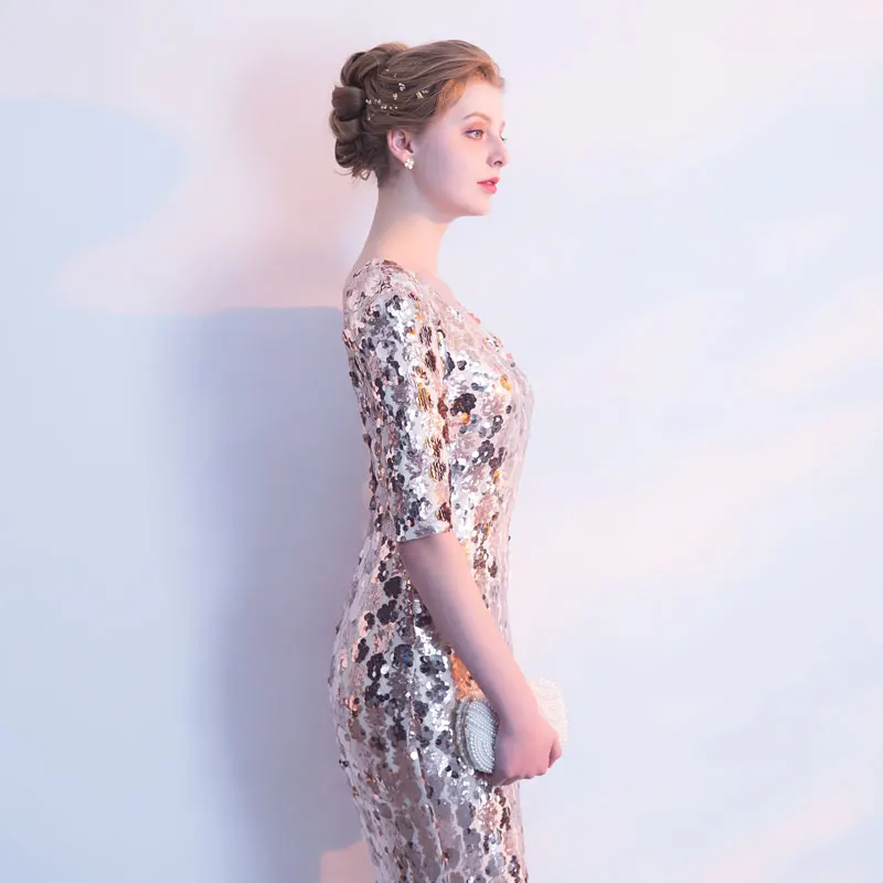 FADISTEE Новое поступление пикантные вечерние платья Vestido de Festa ТРАПЕЦИЕВИДНОЕ платье для выпускного вечера; Robe De Soiree Половина рукава блесток кружева