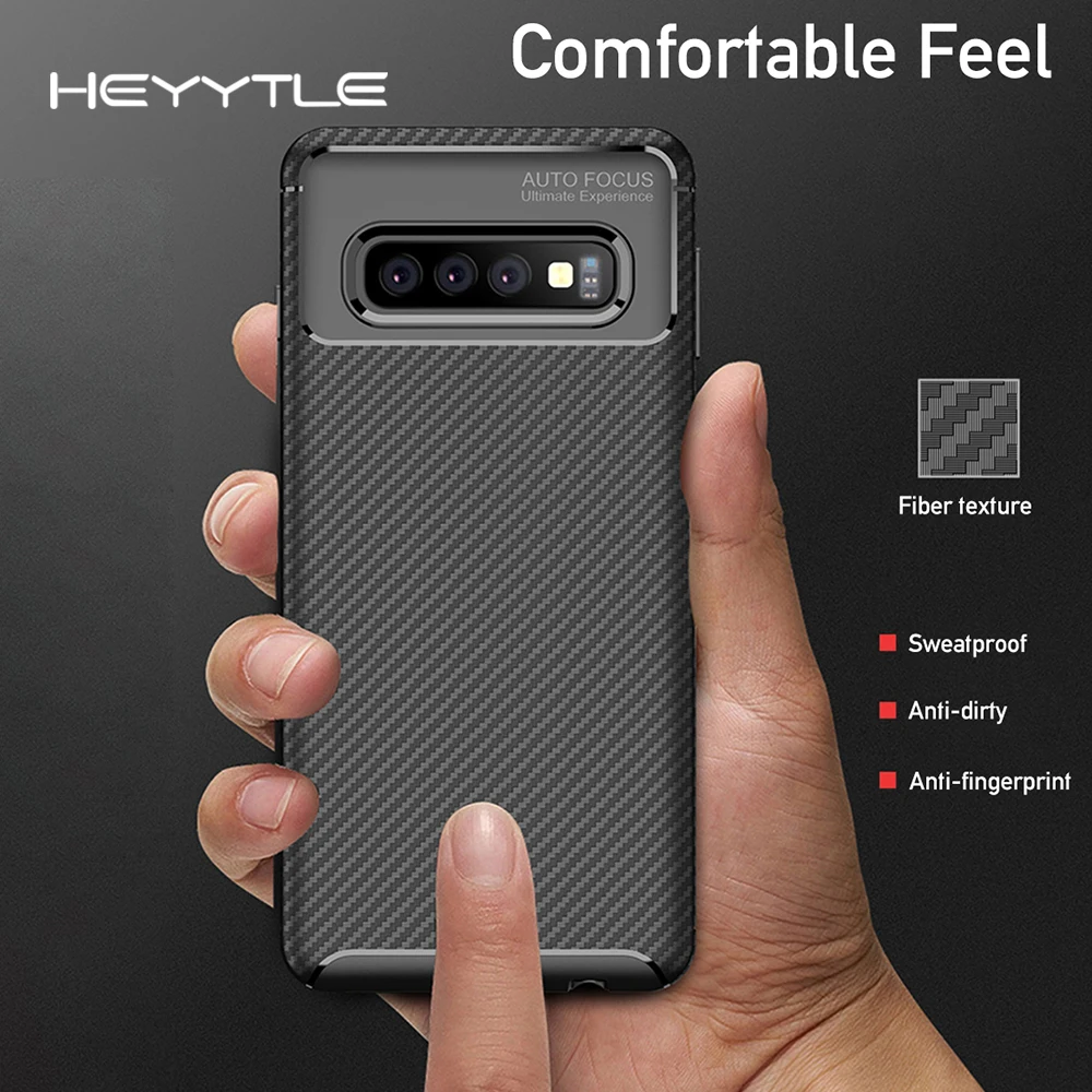 Heyytle Ultra Thin Silicone Case For Samsung Galaxy S9 S10 Plus Note 9 A50 Full Cover A7 A60 A70 A10 M20 Carbon Fiber Cases |