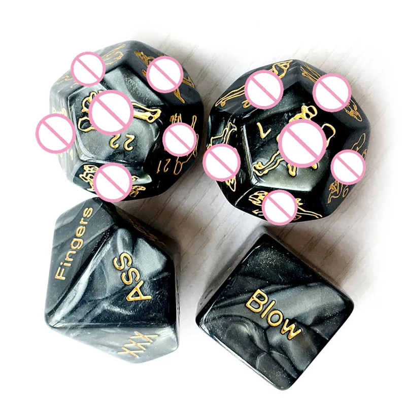 4 PCs Black 4 шт./компл. секс кости Мрамор резьба забавные взрослые акриловые Юмор игры эротические любовь секси осанки светодиодные бар игрушки подарок для пар, Винные Бокалы - Цвет: 4 PCs Black