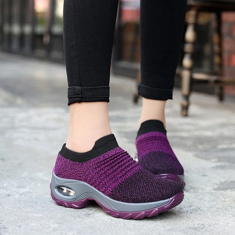 

2019 Hot Sale Woman Shoes Shoes Woman Outdoor Casual Leather Suede Brand Fashion Sneakers Non-slip Air Damping Tenis Feminino