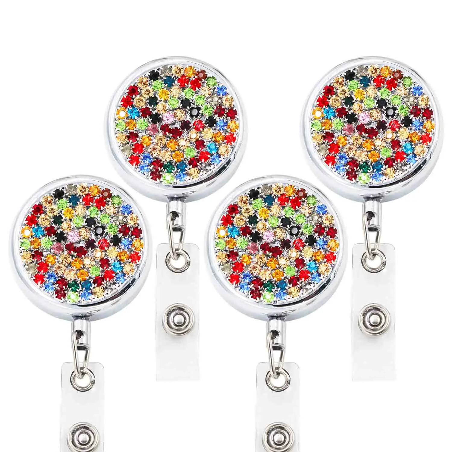 

idclip 3cm Crystal Bling Retractable Badge Reel Key ID Card Holder id belt clip retractable badge holder