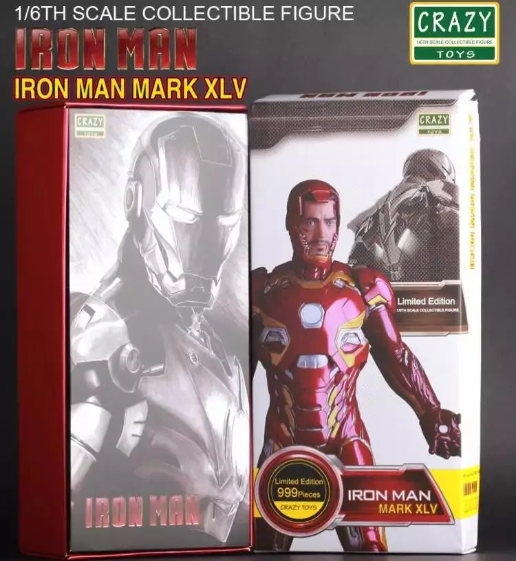 Безумные игрушки Marvel Мстители Железный человек 3 Марка XLV MK45 999 лимит 1:6 ПВХ