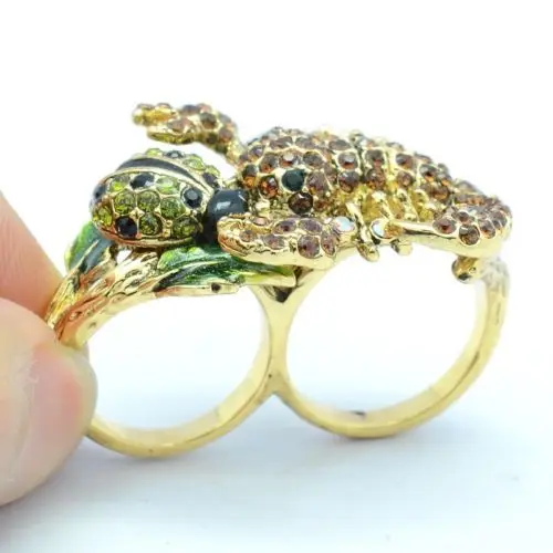 Austrian Crystals Ladybug Brown Scorpion Cocktail Ring for Women Jewelry Size 7#/8# SR2109 | Украшения и аксессуары