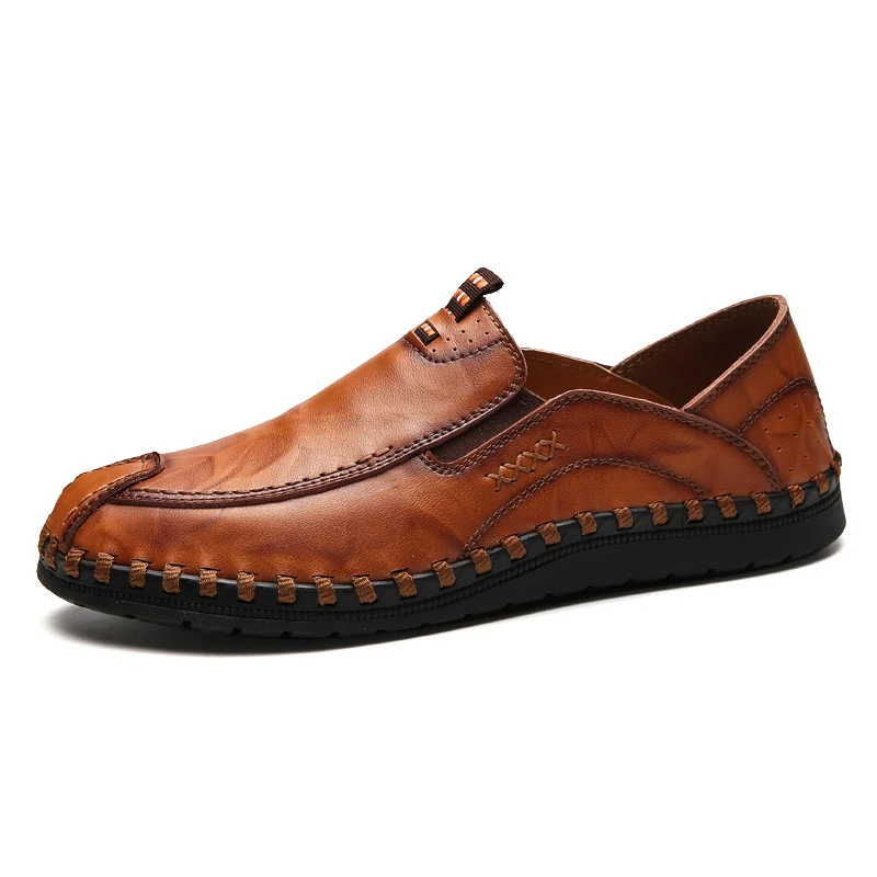 Casual Leather Loafer Shoes Men Soft Comfortable Driving Moccasins Footwear Mokasin Kasual slip-on flat men's shoes | Обувь
