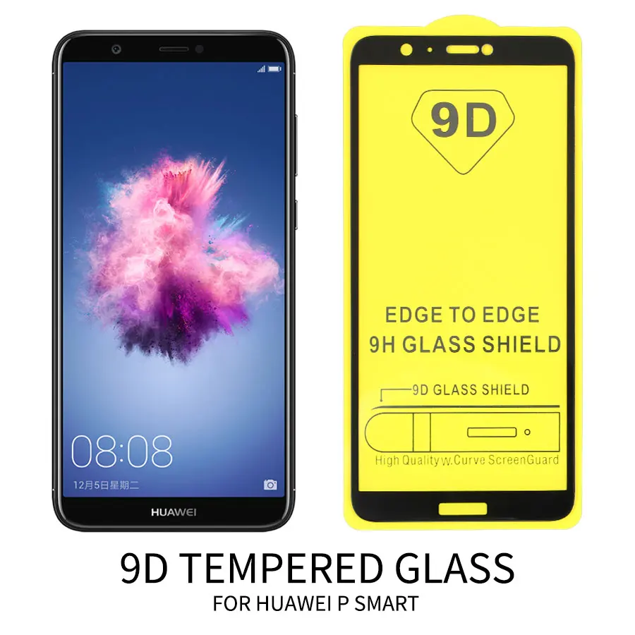 KLOVRRD 9D полное покрытие из закаленного стекла для huawei P Smart 2019 клея Защитная