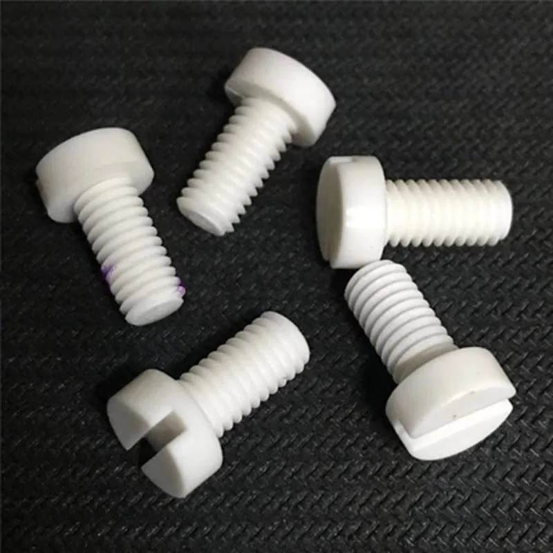 

20pcs M6 Polypropylene PP Slotted word Cylinder head Acid and alkali resistant preservative plastic screw bolt 10-60mm Length