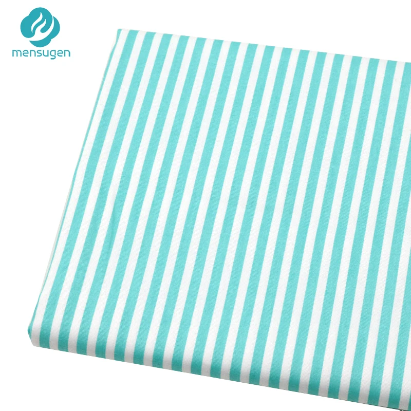 Mensugen 50cm*160cm Mint Stripes Cotton Fabric For Patchwork Quilting Cushion Textile Material Tilda Doll Cloth Sewing Telas|fabric for patchwork
