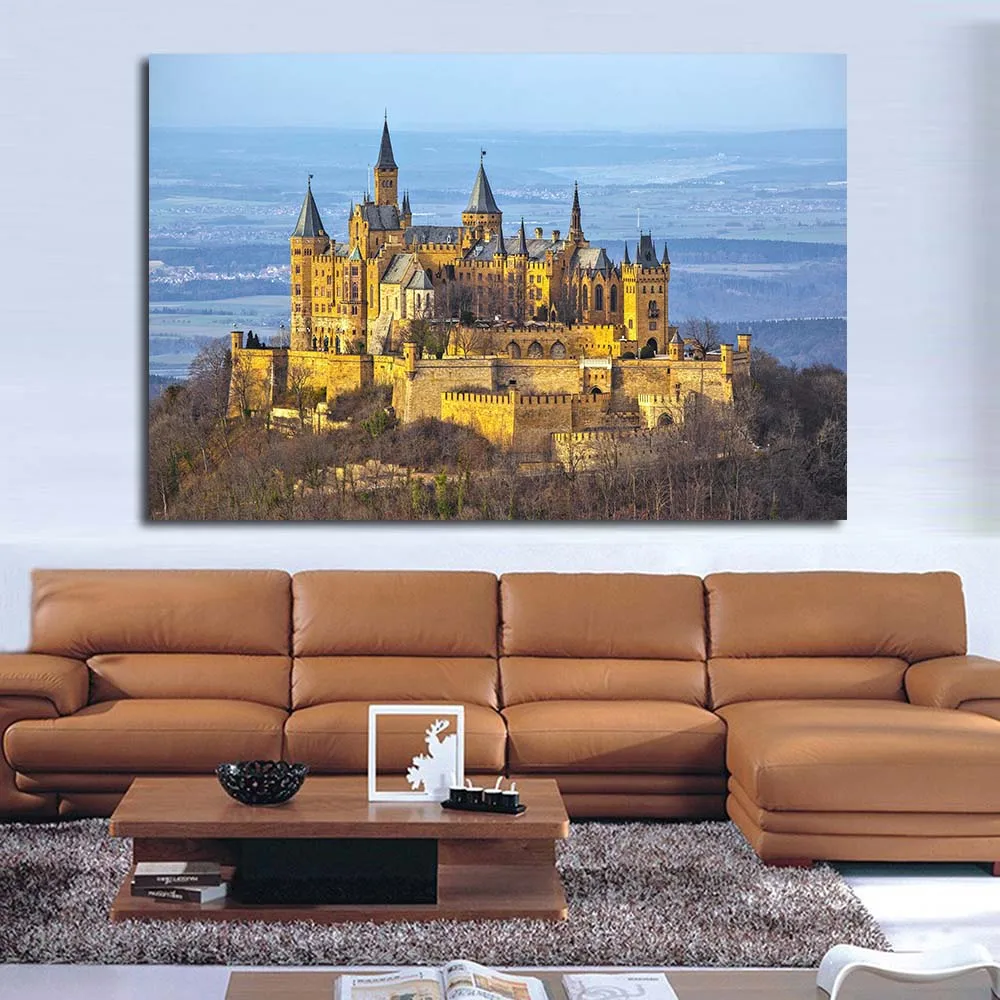 JQHYART Hohenzollern замок в Германии настенные картины для гостиной Холст Искусство