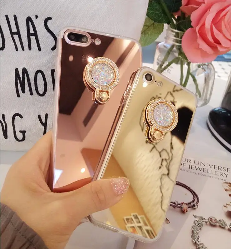XSMYiss Шикарный чехол для телефона iPhone 7 8 Plus DIY кольцо подставка держатель мягкий
