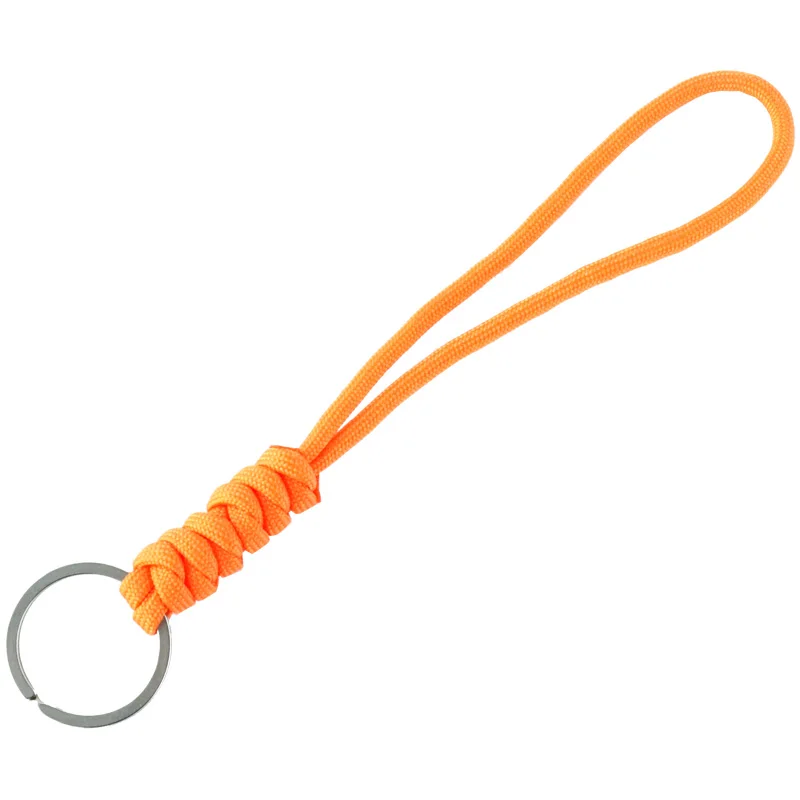 2pcs orange 2 шт. Qing gear ручной работы паракод Плетеный тактический нож шестерни ремешок с брелоком выживания Брелок ремешки парашютный шнур - Цвет: 2pcs orange