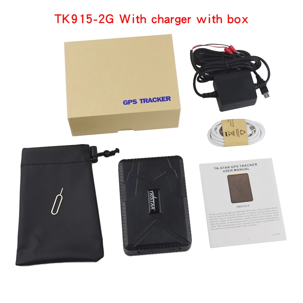 TK915 charger2 Многофункциональный смарт-автомобиль gps трекер TK915/TK915-3G устройство слежения в реальном времени удаленно голосовой монитор встряхивания сигнализации Водонепроницаемый - Цвет: TK915 charger2