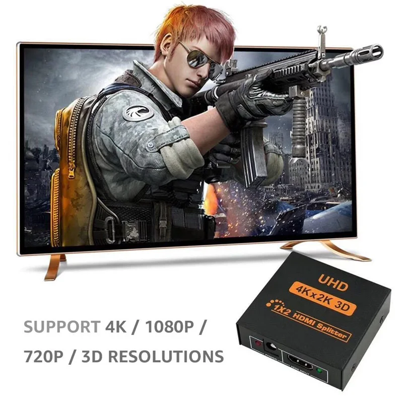 JKING HDCP UHD 3D 4K*2K Full HD 1080p HDMI Splitter 1X2 1X4 Port Hub Repeater Amplifier |