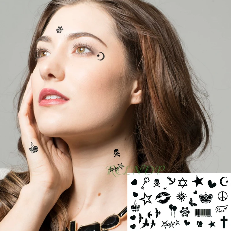 

Waterproof Temporary Tattoo Sticker on body little birds stars love tatto ear face eye flash tatoo fake tattoos for girl women