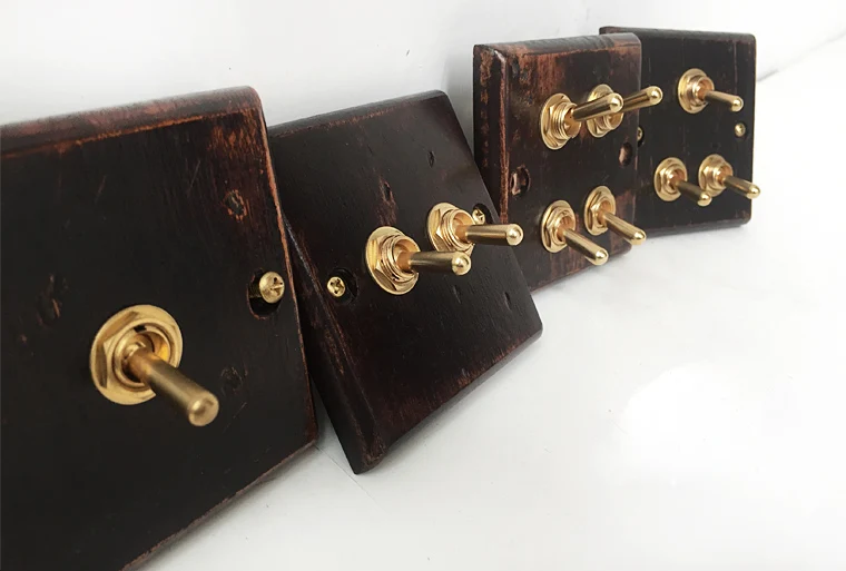 Ретро деревянный настенный выключатель с тремя режимами управления 6A 110 V 250 V|wooden