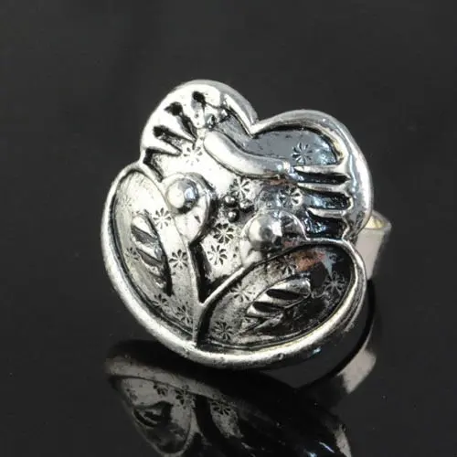 Античный серебряный цвет женские сплав Прекрасный мультфильм кольца в виде