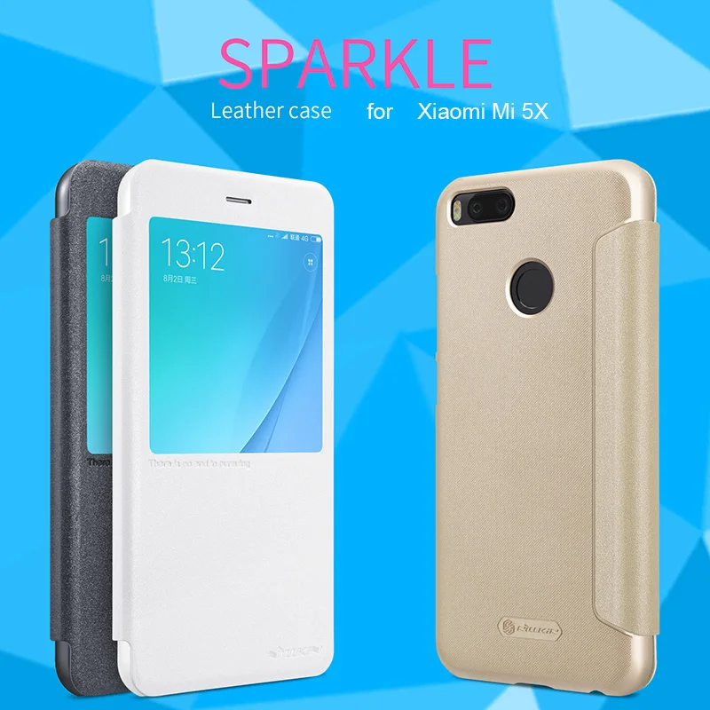 Для Xiaomi mi 5X NILLKIN Sparkle роскошный Флип кожаный с умным окном для просмотра задняя